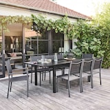 thumbnail of Ausziehbarer Gartentisch aus schwarzem Aluminium 8 Sitze