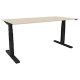 thumbnail of Schreibtisch elektrisch höhenverstellbar, 160x80cm, eiche/schwarz