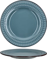 thumbnail of 6x Rome blau & weiß Speiseteller Ø27,5cm Steingut Rauten 6 Personen Essteller