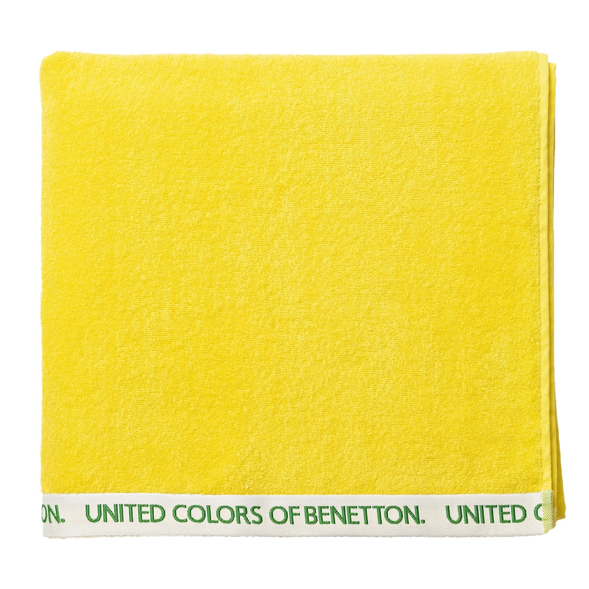 Benetton - Asciugamano 90x160 cm 380 g/mq 100% cotone velluto giallo arcobaleno
