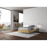 thumbnail of Letto una piazza e mezza contenitore imbottito 120x200 microfibra ocra Azelia