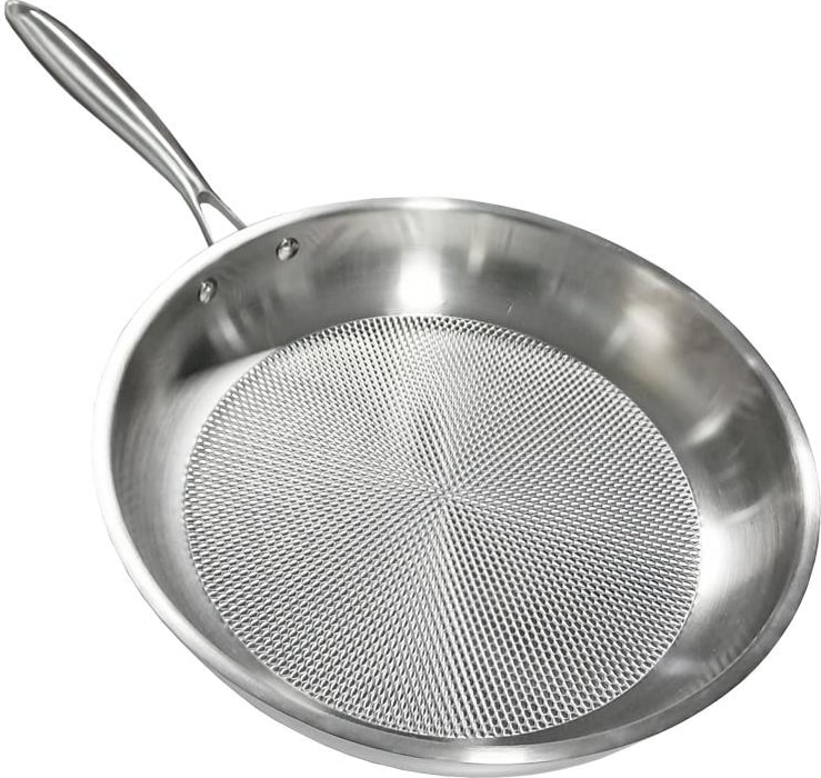 Sartén triple de acero inoxidable de 20 cm