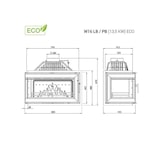 thumbnail of Houtkachelinzet Rechtsopening - W16 (13,5 KW)  ECO BLACK