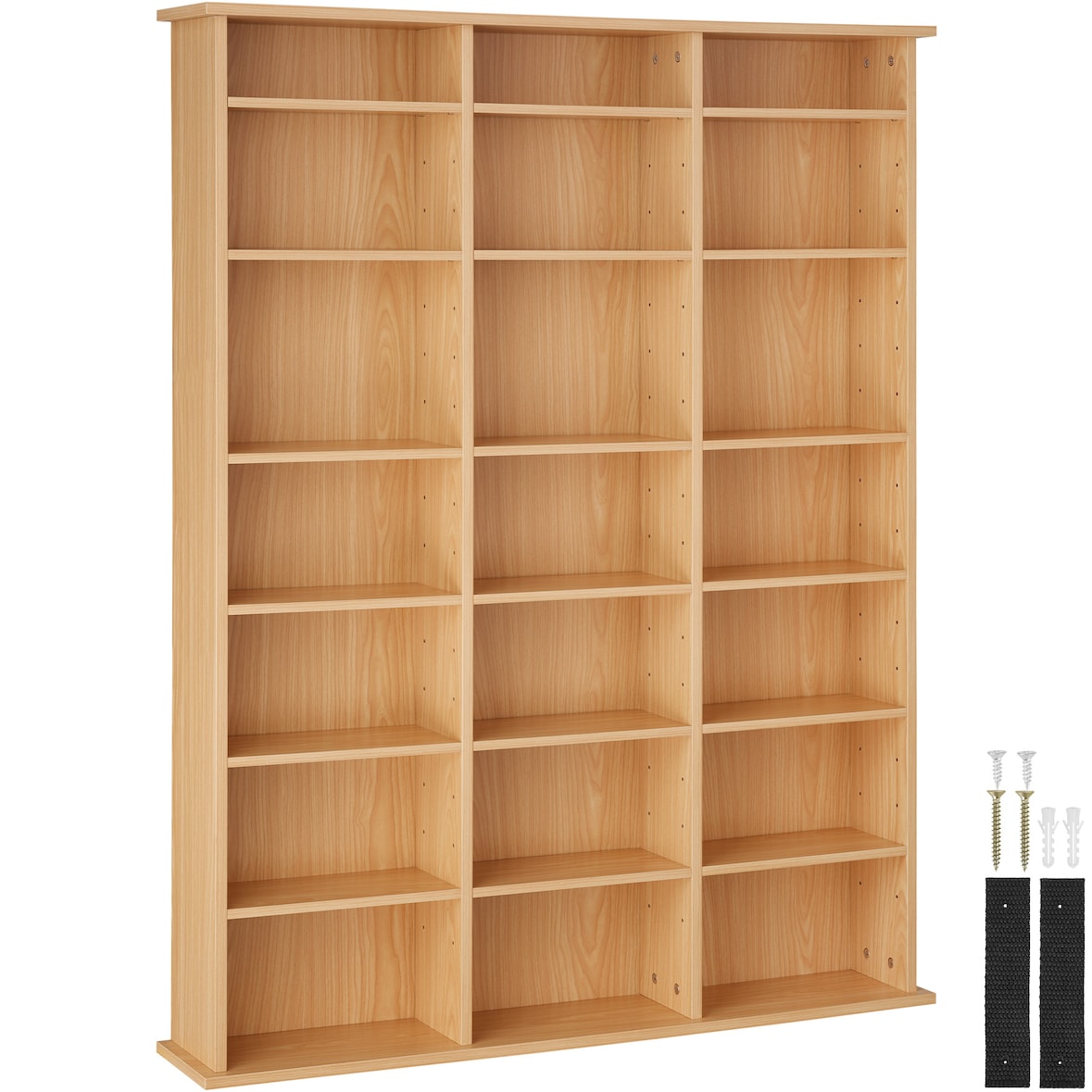 tectake Étagère bibliothèque Stevie 105,5x19x136,5cm - marron hêtre -403621