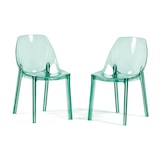 thumbnail of Set 2 Sedie in policarbonato trasparente, impilabili, monoblocco, resistenti, design moderno, ideale per cucina, bar, ristoranti - LUCE - Verde