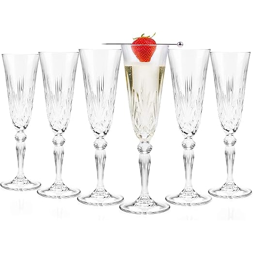RCR  conjunto de 6 copos para champanhe ou cava 160 ml. H.222 mm melody-256000