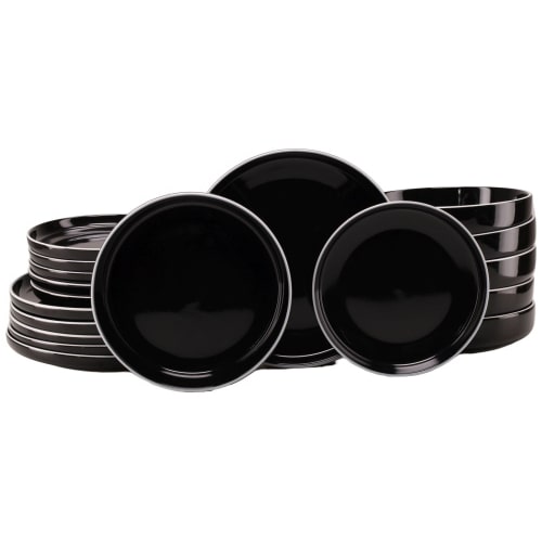 CreaTable Nordic Gourmet Schwarz Tellerset 18-tlg Steinzeug