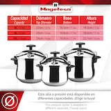 thumbnail of Magefesa Star Bombeada - Olla Express Tradicional 10L, Acero Inoxidable 18/10, Cocina Sana, Para Inducción, Reparto del Calor, Válvula Giratoria,