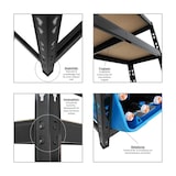 thumbnail of PROREGAL Getränkekistenregal BODENSEE | HxBxT 180x100x30 cm | 6 Kisten + 3 Boards | Schwarz | freistehendes Getränkeregal Wasserkistenregal Steckregal