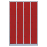 thumbnail of Schließfachschrank 12 Fächer Wertfachschrank Fächerschrank Spind grau/rot 520344
