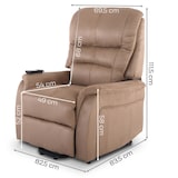 thumbnail of Fernsehsessel mit Aufstehhilfe, Relaxsessel mit elektrischer Liegefunktion, 2 Motoren, 120 kg belastbar, Mikrofaser, Braun, Raburg Jan