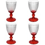 thumbnail of 6x Rubin Weißweingläser 200ml rot Glas gepunktet Weinkelch Wein Wasser