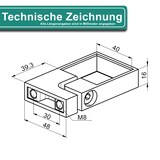 thumbnail of PRIOstahl Klemmstück Wandanker Rohrklemme Ø 40 x 40 x 2 mm für Vierkantrohre aus Edelstahl V2A