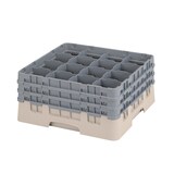 thumbnail of CAMBRO - 16S738-184 - Casiers de lavage 16 comp. - 10,9 cm Ø máx. - Haut max 20 cm - 50 x 50 x 22,5 cm - Beige