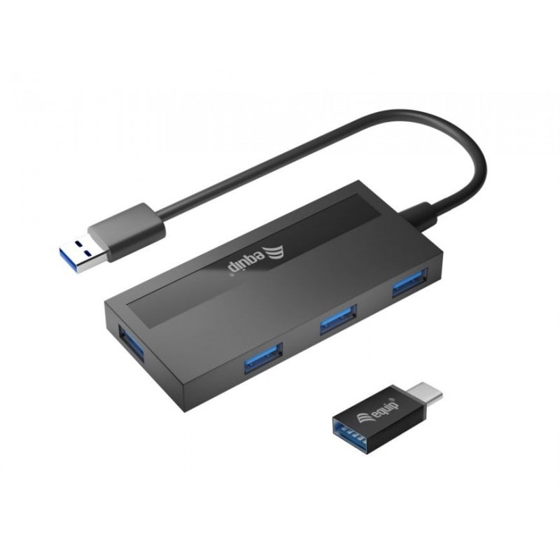 Equip USB Hub 4 Portas USB 3.0 - Adaptador USB-C - Velocidade 5Gbps EQ128956