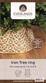 thumbnail of Weihnachtsbaumrock aus Eisen 57x25cm Baum bis 180cm Abdeckung Christbaumständer Weihnachtsbaumständer Weihnachtsbaumkorb Sternenmuster Gold