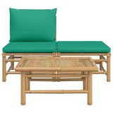 thumbnail of vidaXL 3-tlg. Garten-Lounge-Set mit Grünen Kissen Bambus