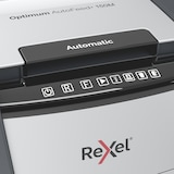 thumbnail of REXEL Destructeur de documents Optimum Auto+ 150M P-5, coupe micro, 2x15mm, 150 feuilles, 44 L 2020150MEU
