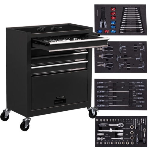 Carrello Degli Attrezzi Con 4 Cassetti Carrello da Officina inkl.Utensili