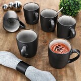 thumbnail of 6x Reactive Glaze Dark Cement Kaffeebecher 250ml Grau Teetassen Kupfer Kakao Mug