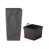 thumbnail of Prosperplast - Vaso URBI SQUARE BETON EFFECT 2L - 12,6x12,6x20cm colore Antracite