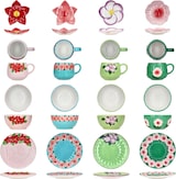 thumbnail of Flori Flower 16tlg Frühstücksset Steingut Teller Becher Schale Ablage Blumen