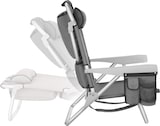 thumbnail of tectake, silla de playa plegable de aluminio coral, respaldo ajustable 5 posiciones, mochila integrada, 63x101x40 cm, gris