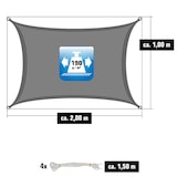 thumbnail of UV Sonnensegel Wasserdicht 1 x 2m - Rechteckig - Sonnenschutz Garten Terrasse