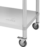 thumbnail of Royal Catering - RVS tafel met wielen - PREMIUM - 60 x 150 cm - 160 kg - achterwand -