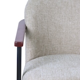 thumbnail of Relaxsessel aus Stahl, Holz und Stoff in Beige