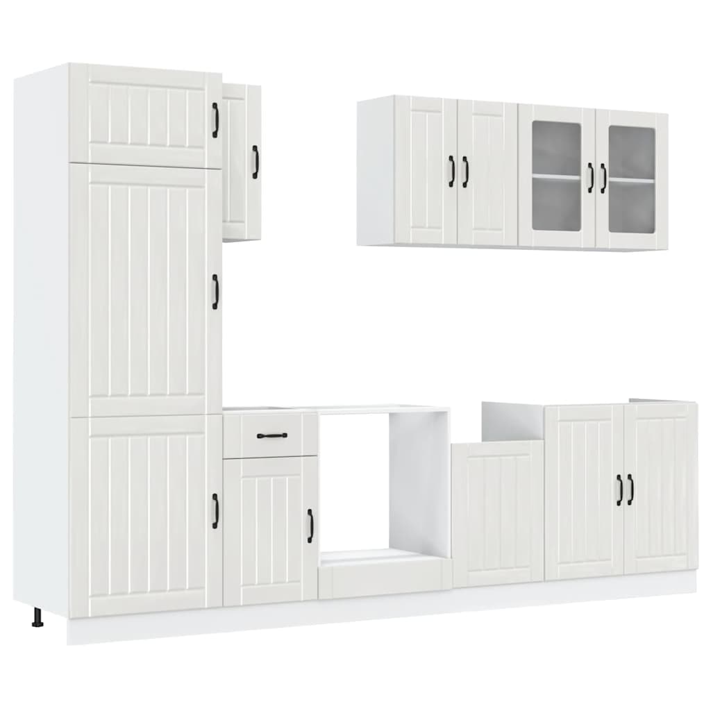 vidaXL 8-tlg. Küchenschrank-Set Lucca Hochglanz-Weiß Holzwerkstoff