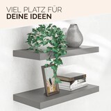 thumbnail of Casaria 2x Wandregal Matt Grau mit Halterung 50cm Schwebend