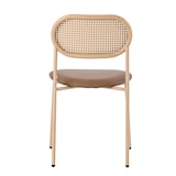 thumbnail of Esszimmerstuhl 4er Set 80x48x46 cm Rattan Rückenlehne PU Sitz Braun mit Metallbeinen ergonomischer Komfort pflegeleichtes Design