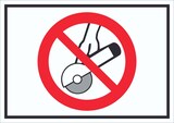 thumbnail of Nicht zulässig für Freihand- und Handschleifen Symbol Schild A0 Rückseite selbstklebend