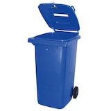 thumbnail of 240 Liter DIN Mülltonne mit Papiereinwurf und Dreikantschloß, blau, BxTxH 580 x 730 x 1075 mm