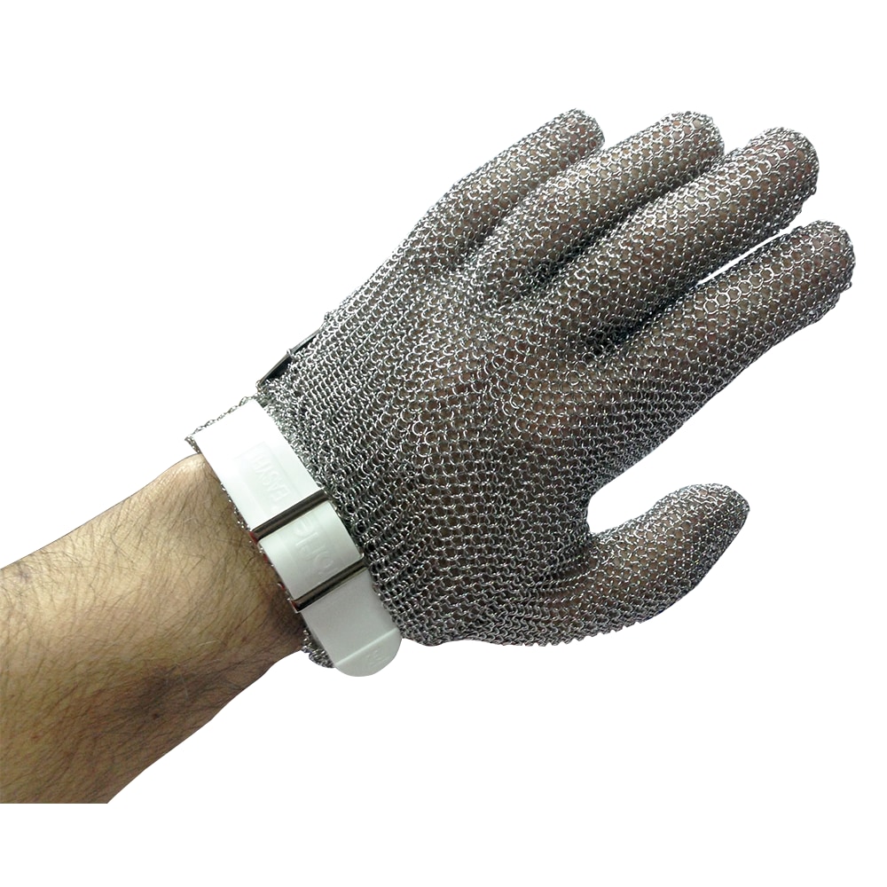 Guante color marrón ambidiestro, talla XXS, 5 dedos, malla de acero inoxidable de Fricosmos
