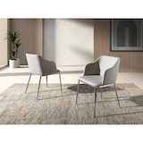 thumbnail of Angel Cerdá  Cadeira de jantar estofada em tecido com pernas em aço inoxidável cromado. 4050C