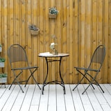thumbnail of Outsunny Tavolo da Giardino Rotondo in Metallo e Mosaico Ф60x71cm Nero