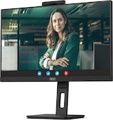 Ein Monitor mit einer Kamera und einer Frau.
