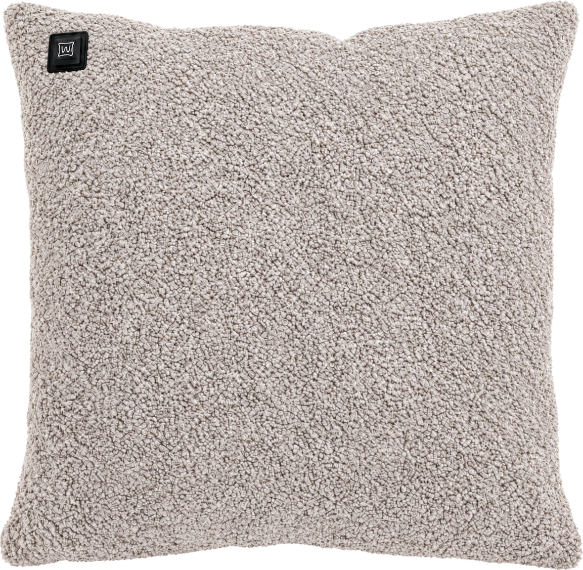 Kabelloses Heizkissen mit Akku (10.000mAh) - Teddy-Boucle Hellgrau - Wärmekissen 45x45cm inkl. 2,5m USB-Kabel