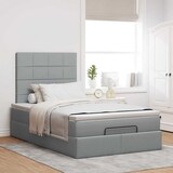 thumbnail of vidaXL Ottoman-Bett mit Matratze Hellgrau 120x200 cm Stoff