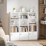 thumbnail of HOMCOM librería de 4 niveles, estantería para libros moderna con estantes ajustables y puerta, 40x30x120 cm, para salón, dormitorio, blanco