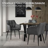 thumbnail of ML-Design – Esszimmerstühle 6er Set – Dunkelgrau Frotteestoff | dick gepolstert, Armlehnen, Metallbeine, ergonomisch