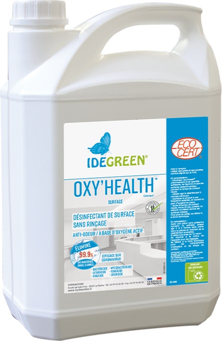 Flächendesinfektionsmittel und Sprühnebel ohne Nachspülen - OXY'HEALTH - Kanister 5l - IDEGREEN