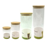 thumbnail of Set de 4 boîtes de conservation en verre avec couvercle en Bambou Fackelmann Nature