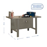 thumbnail of SimonRack Table de travail d’atelier, 1200x730 mm, armoire, plateau métallique, Charge 600 kg, Gris - BT-6