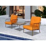 thumbnail of METRO PROFESSIONAL Outdoor Sofa Lounge-Set 3-tlg., Stahl/Polyester, 2 Sessel, 1 Tisch, gelb/gold