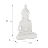 thumbnail of Relaxdays Buddha Figur sitzend, 17 cm hoch, Garten-Dekofigur, wetterfest & frostsicher, Dekoskulptur Wohnzimmer, weiß