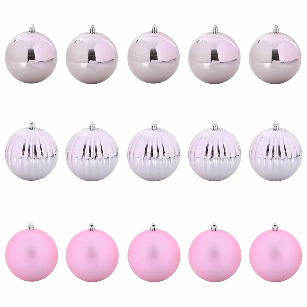 vidaXL Weihnachtskugel-Set 15 pcs Rosa Kunststoff