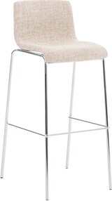 thumbnail of Barhocker TENAR - Stoff Creme 43x48x100 cm Silber | Barstuhl Mit Lehne Tresenhocker Tresenstuhl Kneipenhocker Kneipenstuhl